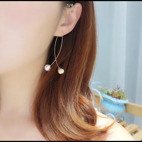 🌺GOLD CUTE & ROMANTIC DROP EARRINGS - Picture 2 of 2